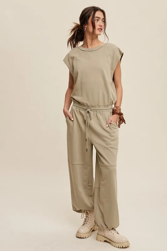 Just Me-  French Terry Lounge Jumpsuit