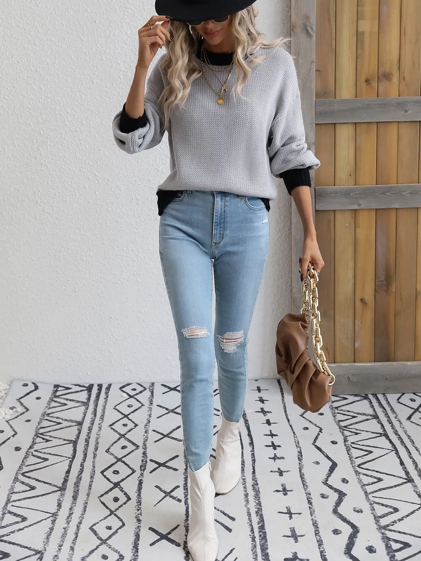 Kasmere Knit Sweater - Grey