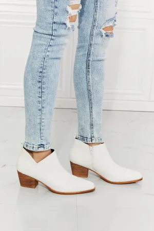 Kiara Embroidered Crossover Cowboy Bootie in White