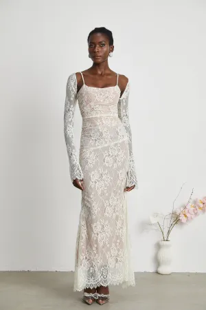 Lace Gown – Sheer Long Sleeves – Elegant Occasionwear