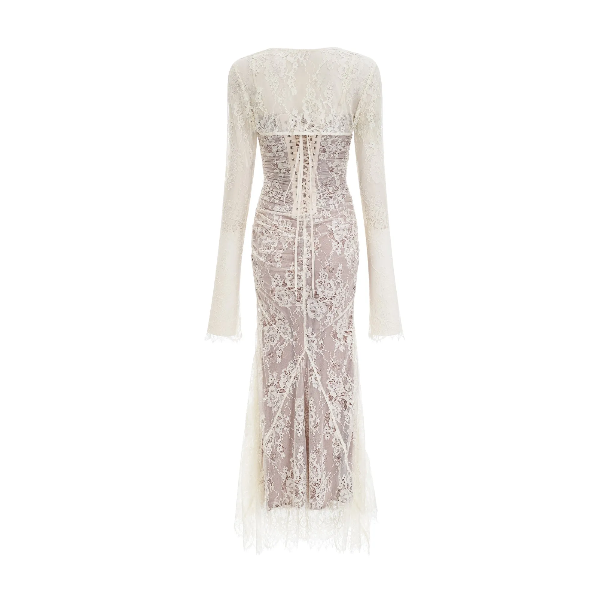 Lace Gown – Sheer Long Sleeves – Elegant Occasionwear