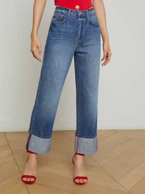 L'AGENCE LEIGHTON CUFFED STOVEPIPE JEAN