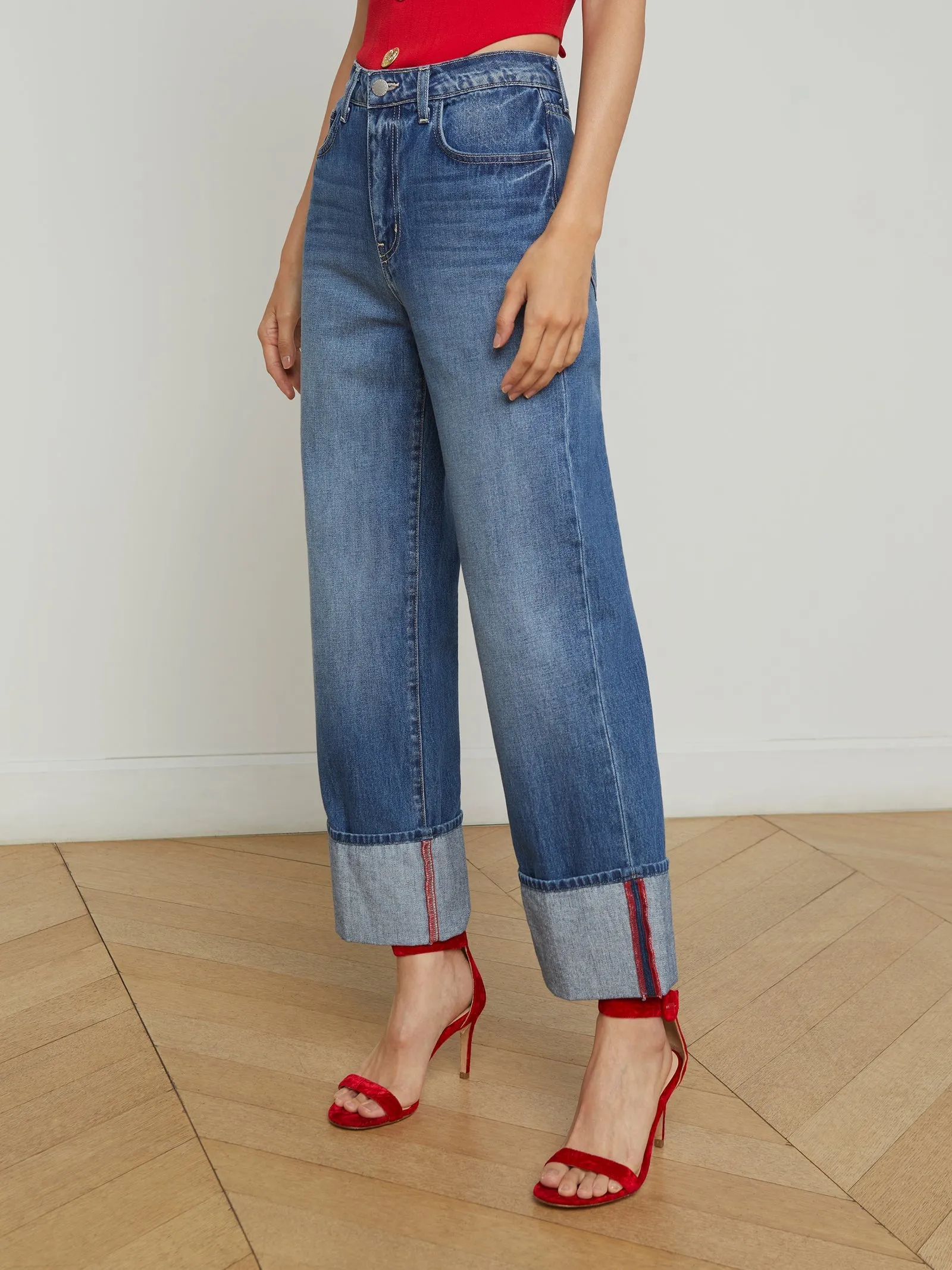 L'AGENCE LEIGHTON CUFFED STOVEPIPE JEAN