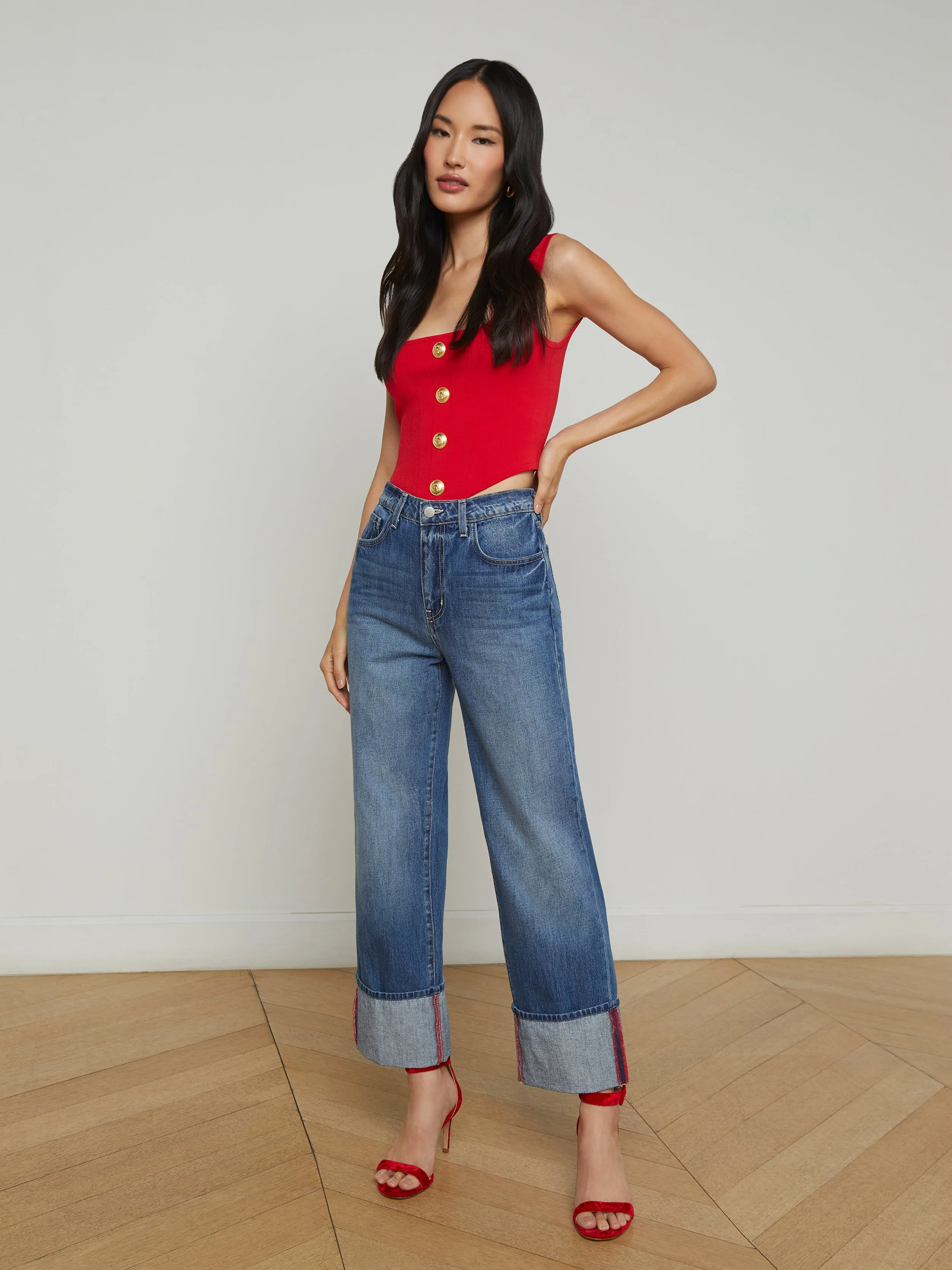 L'AGENCE LEIGHTON CUFFED STOVEPIPE JEAN