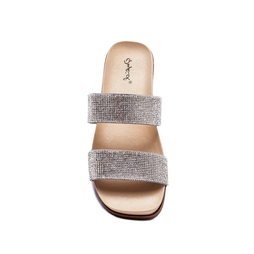 Laylow Clear Rhinestone Band Sandal