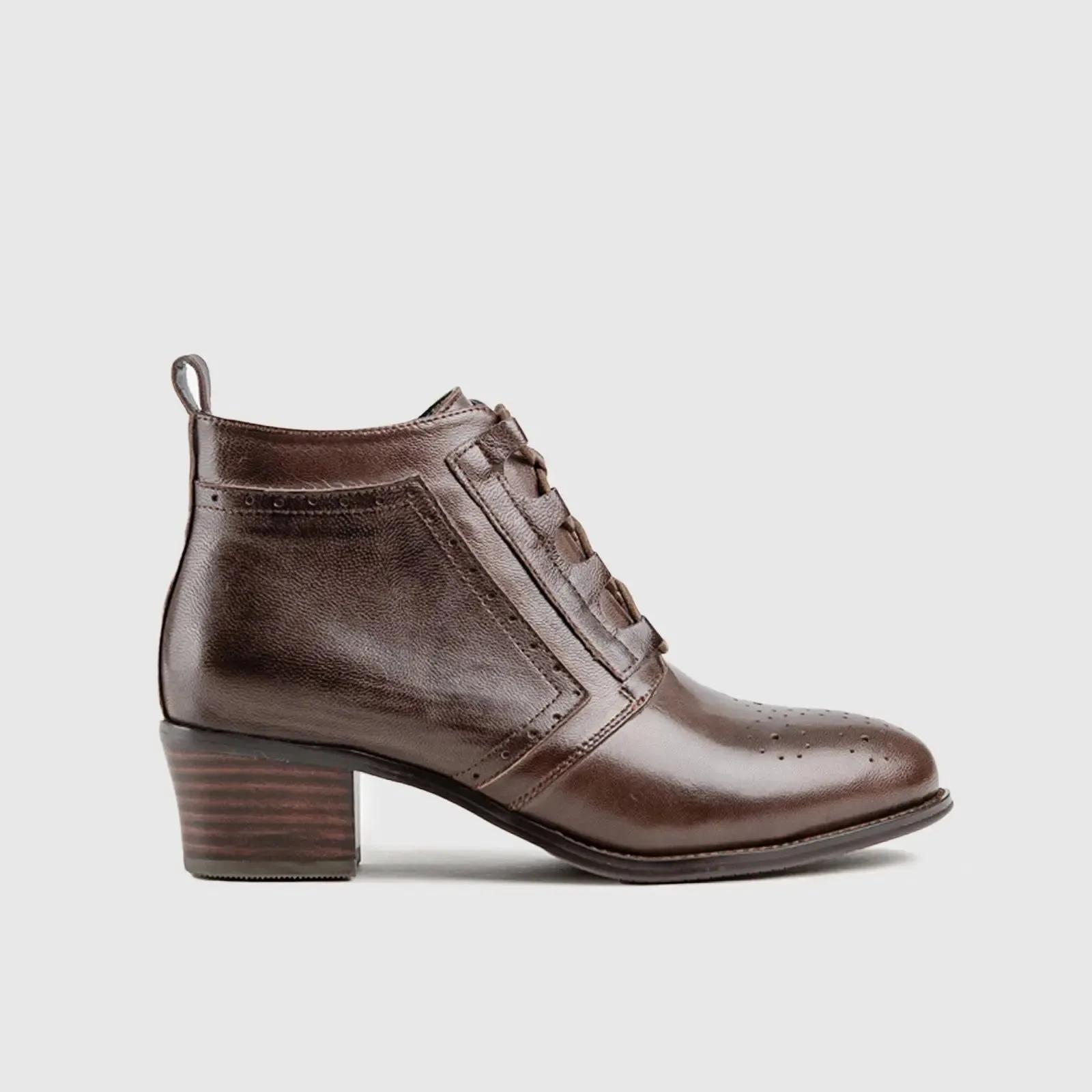 Leather Ankle Boots Brown HA016