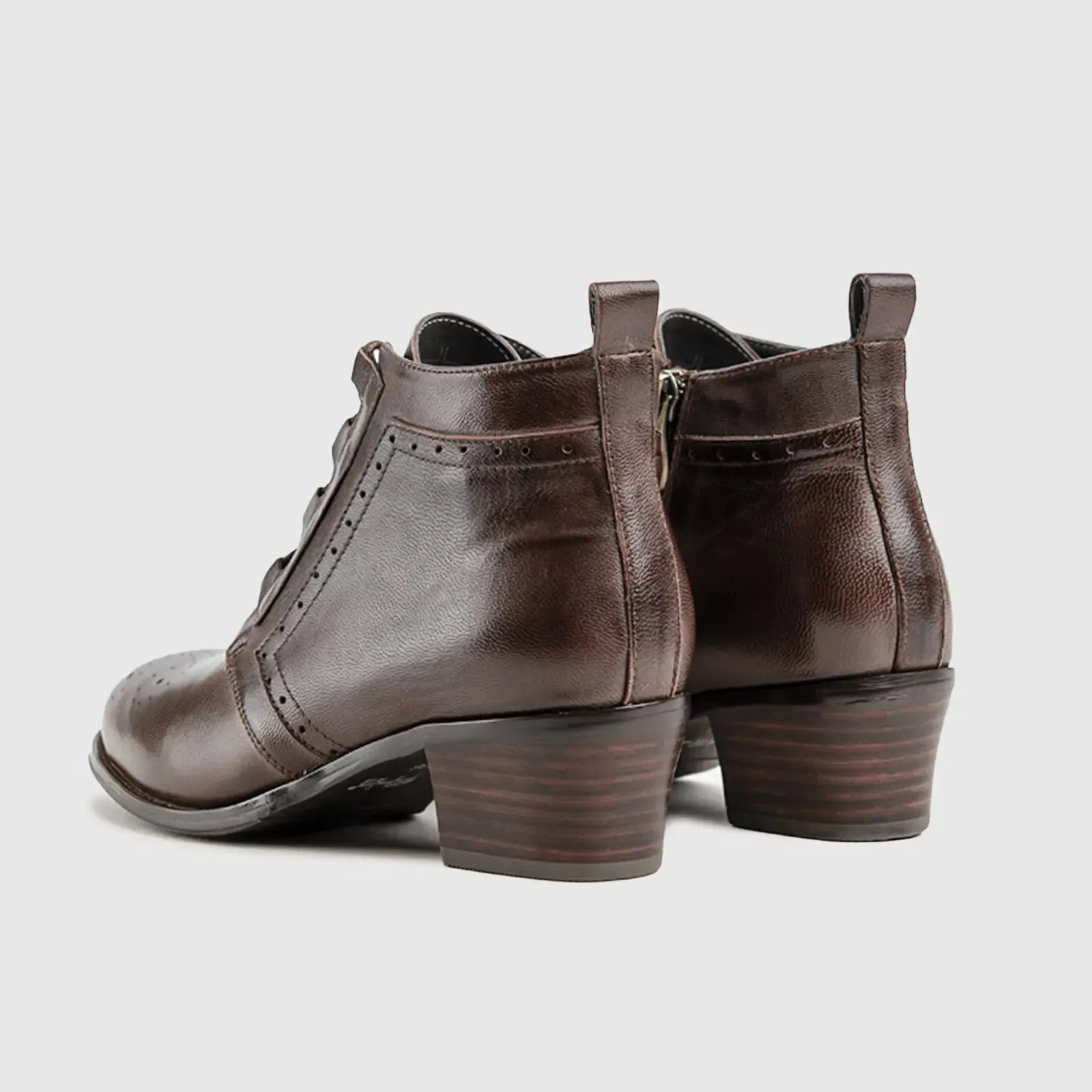Leather Ankle Boots Brown HA016