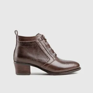 Leather Ankle Boots Brown HA016