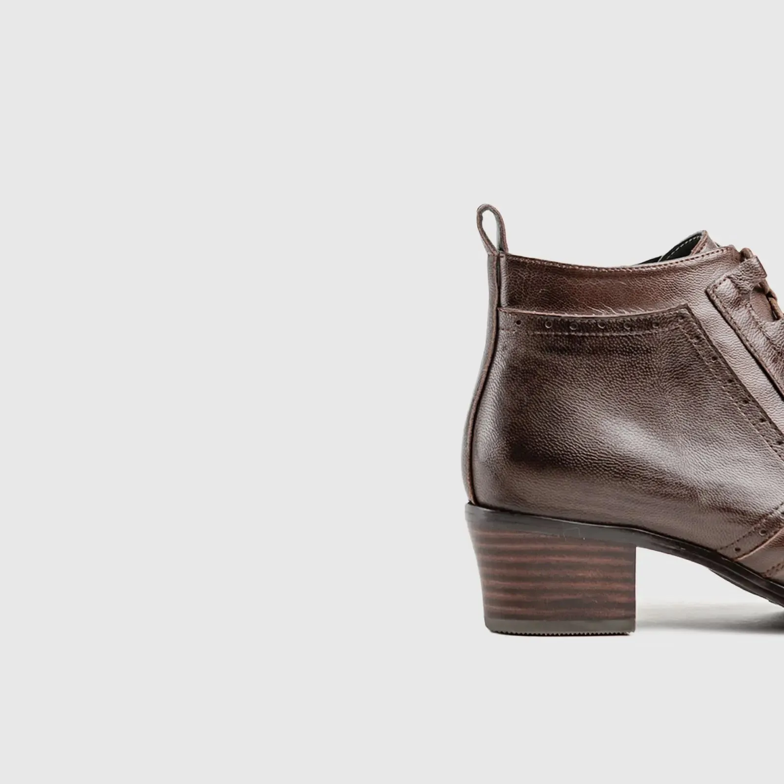 Leather Ankle Boots Brown HA016
