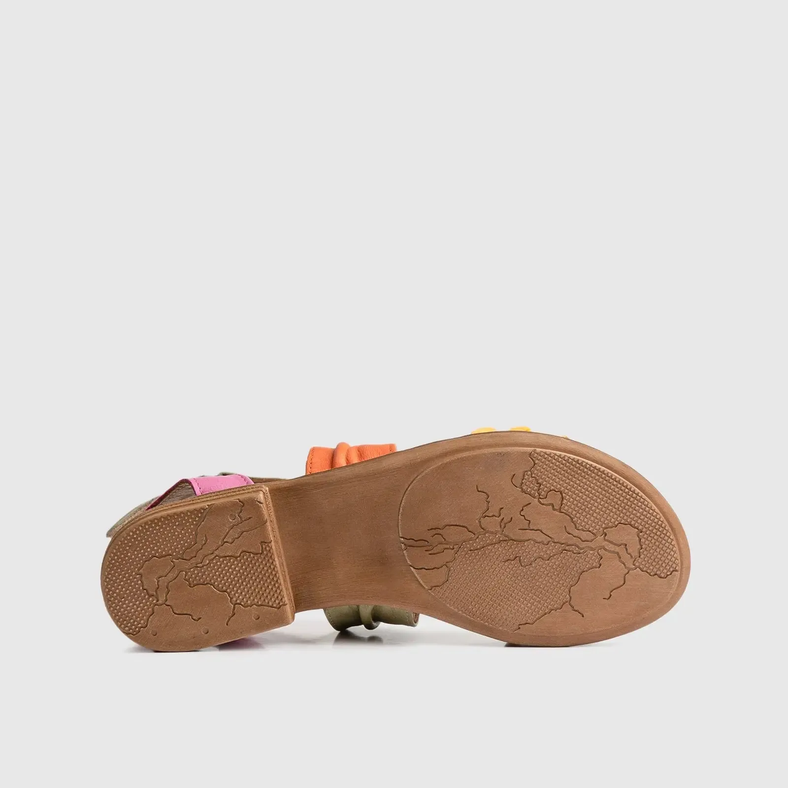 Leather Flat Comfort Sandals Multi 8617