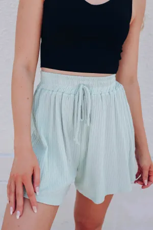 Leisurely Mint Knit Shorts