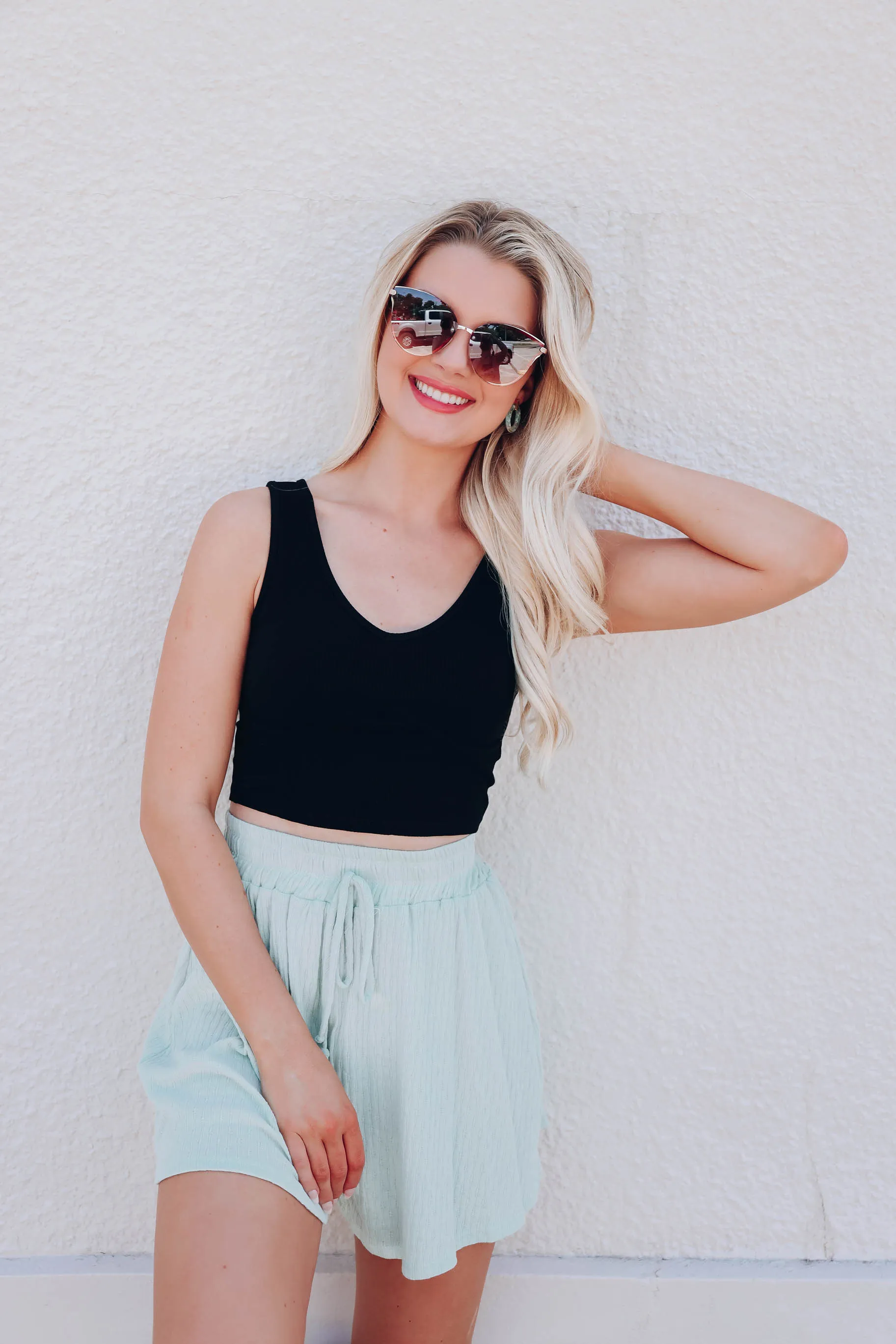 Leisurely Mint Knit Shorts