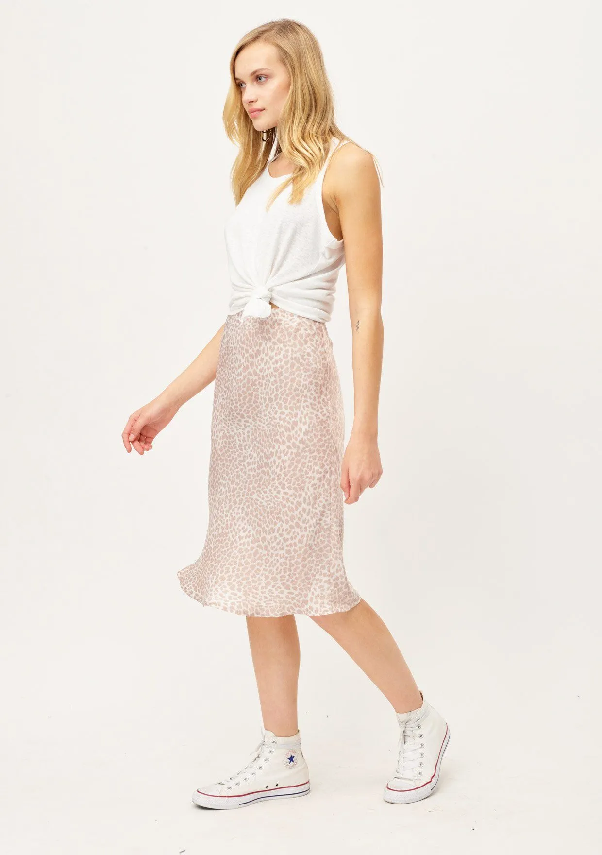 Leopard Print Bias Skirt