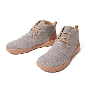 Light Grey Wool Lace-up Boots Bilbao Men