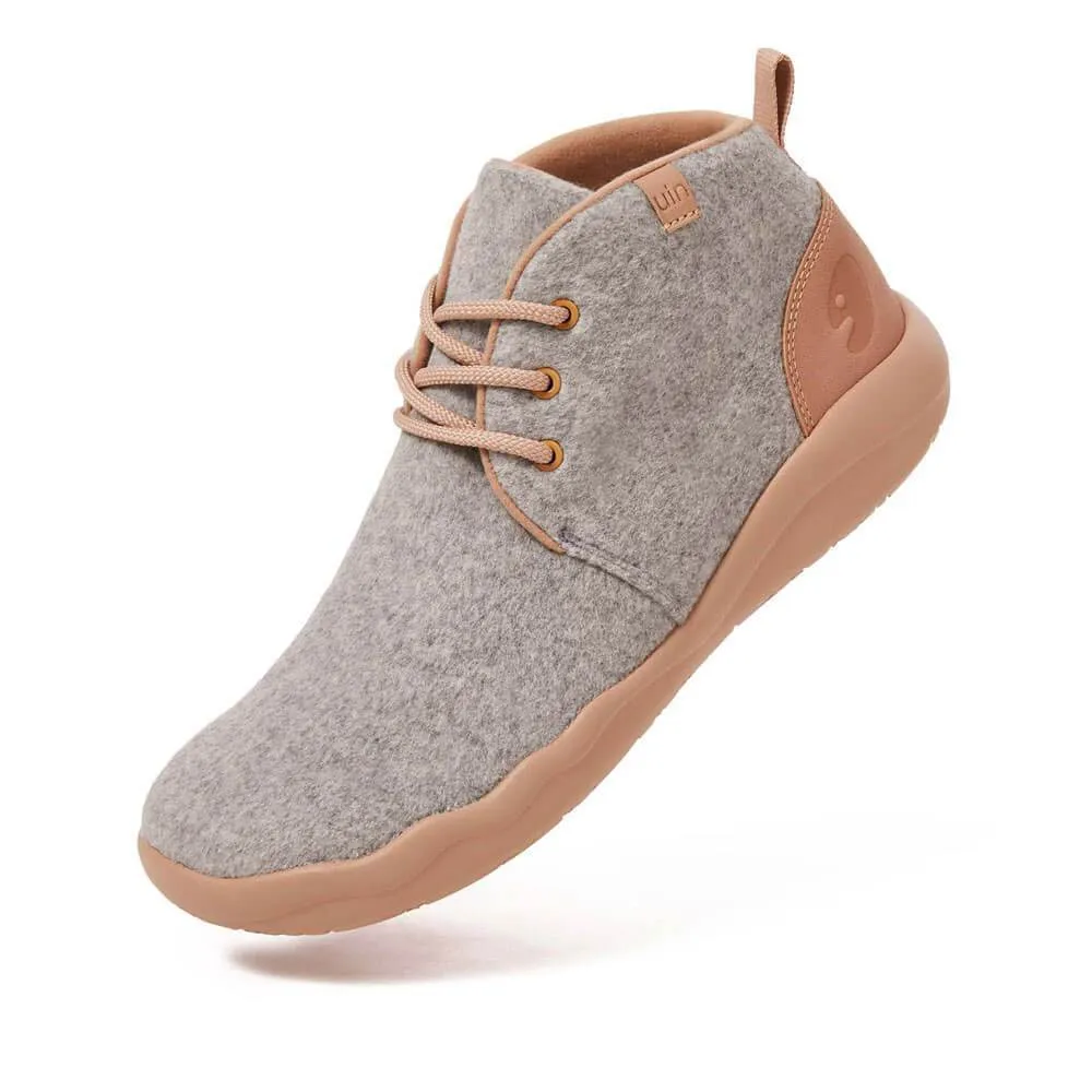 Light Grey Wool Lace-up Boots Bilbao Men