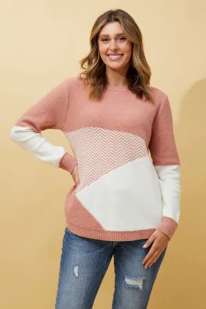 Long Sleeve Zig Zag Pullover (KP165729)