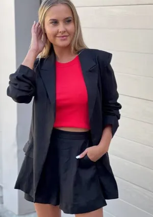 Louisa Linen Relaxed Blazer Black