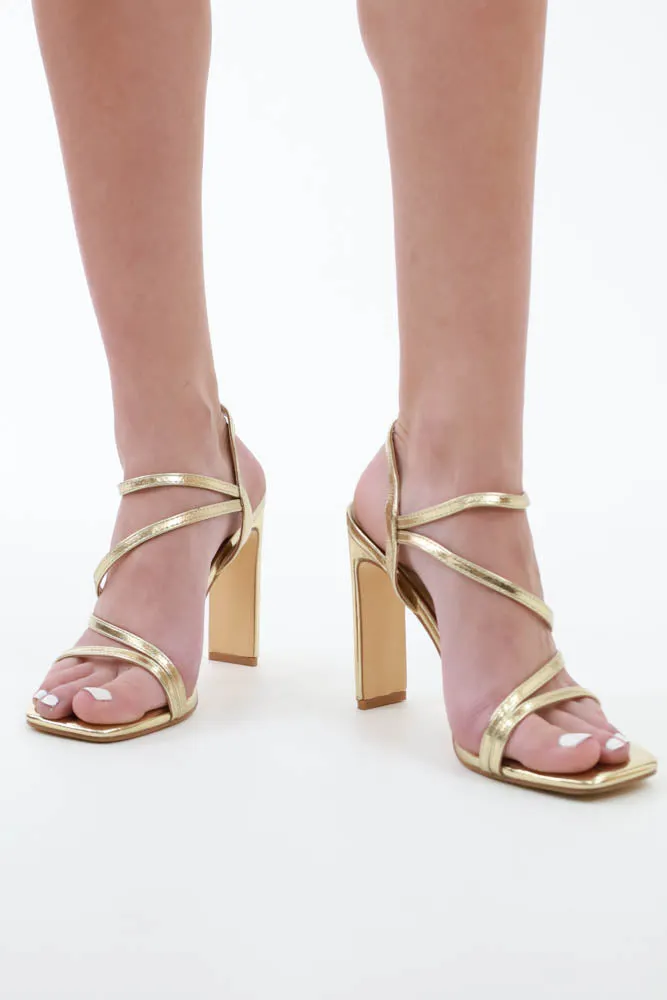 Luxe Strappy High Heels -Silver