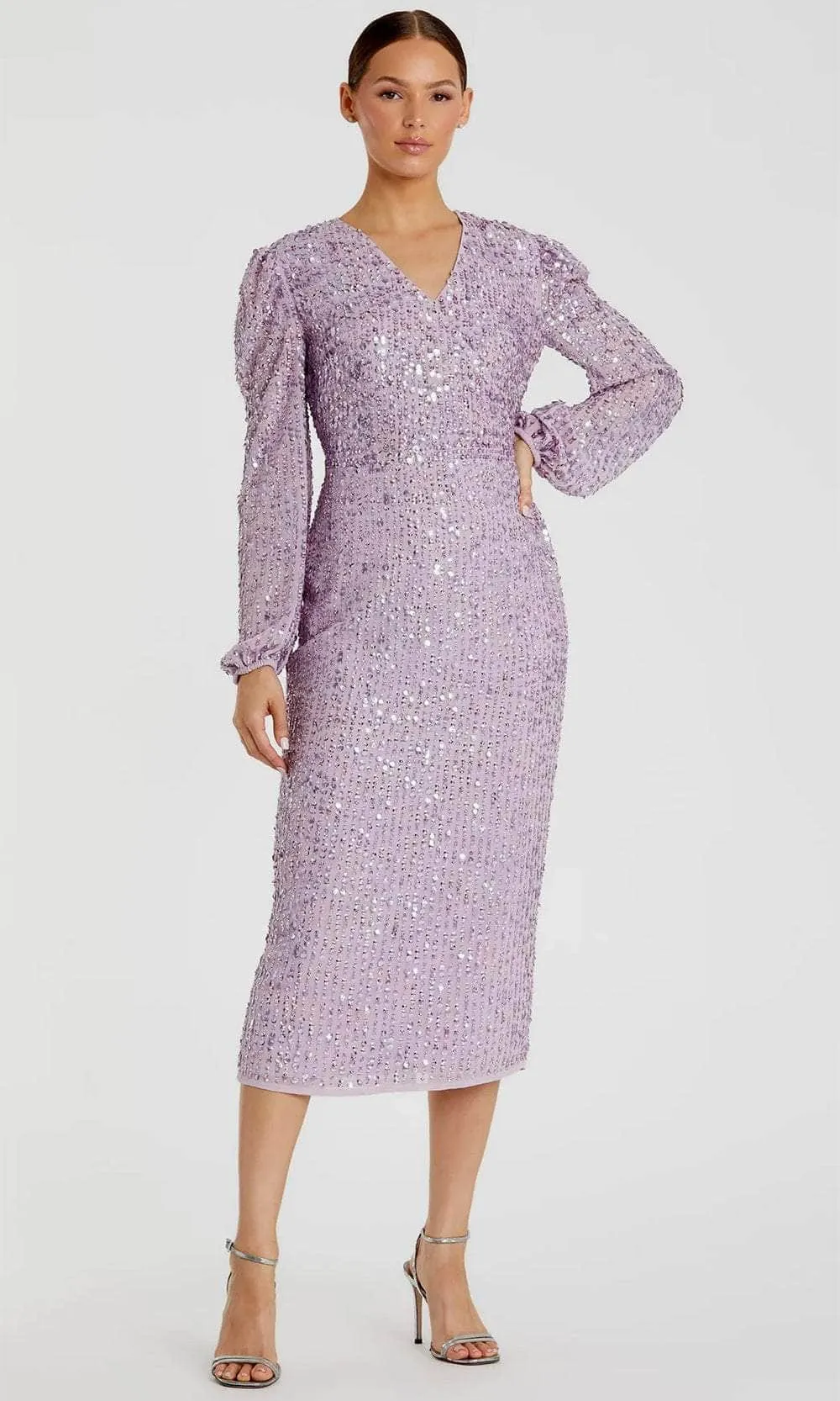Mac Duggal 107641 - Sequined Long Sleeve Evening Dress