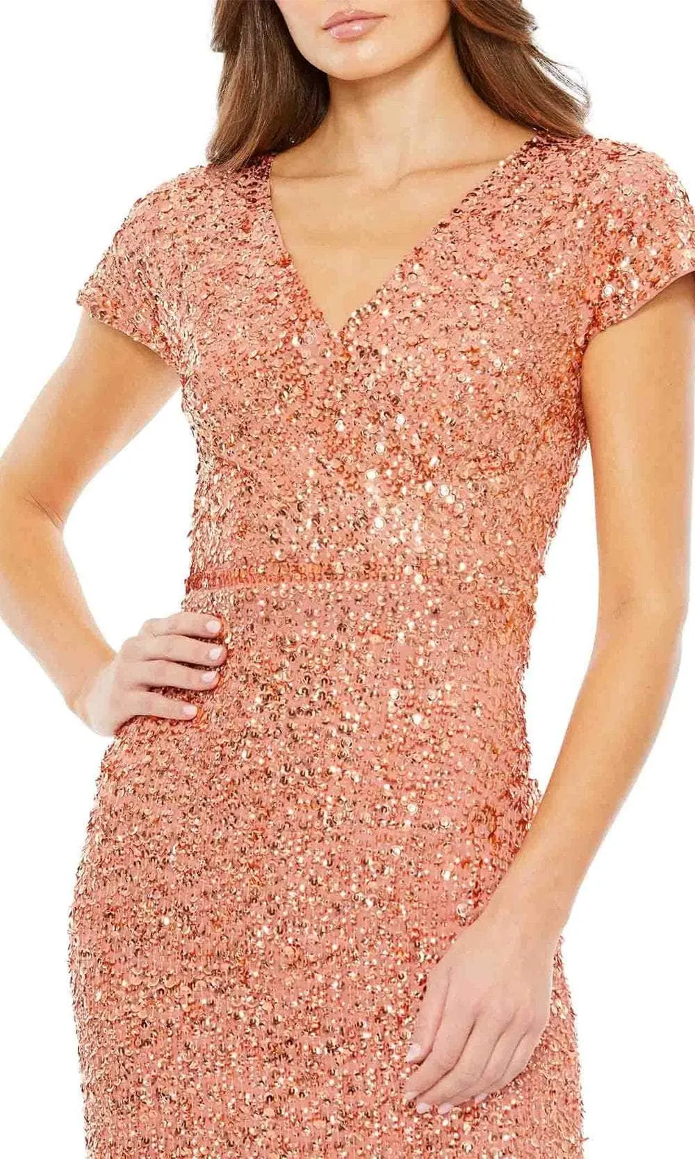 Mac Duggal 10766 - Sequined Sheath Cocktail Dress