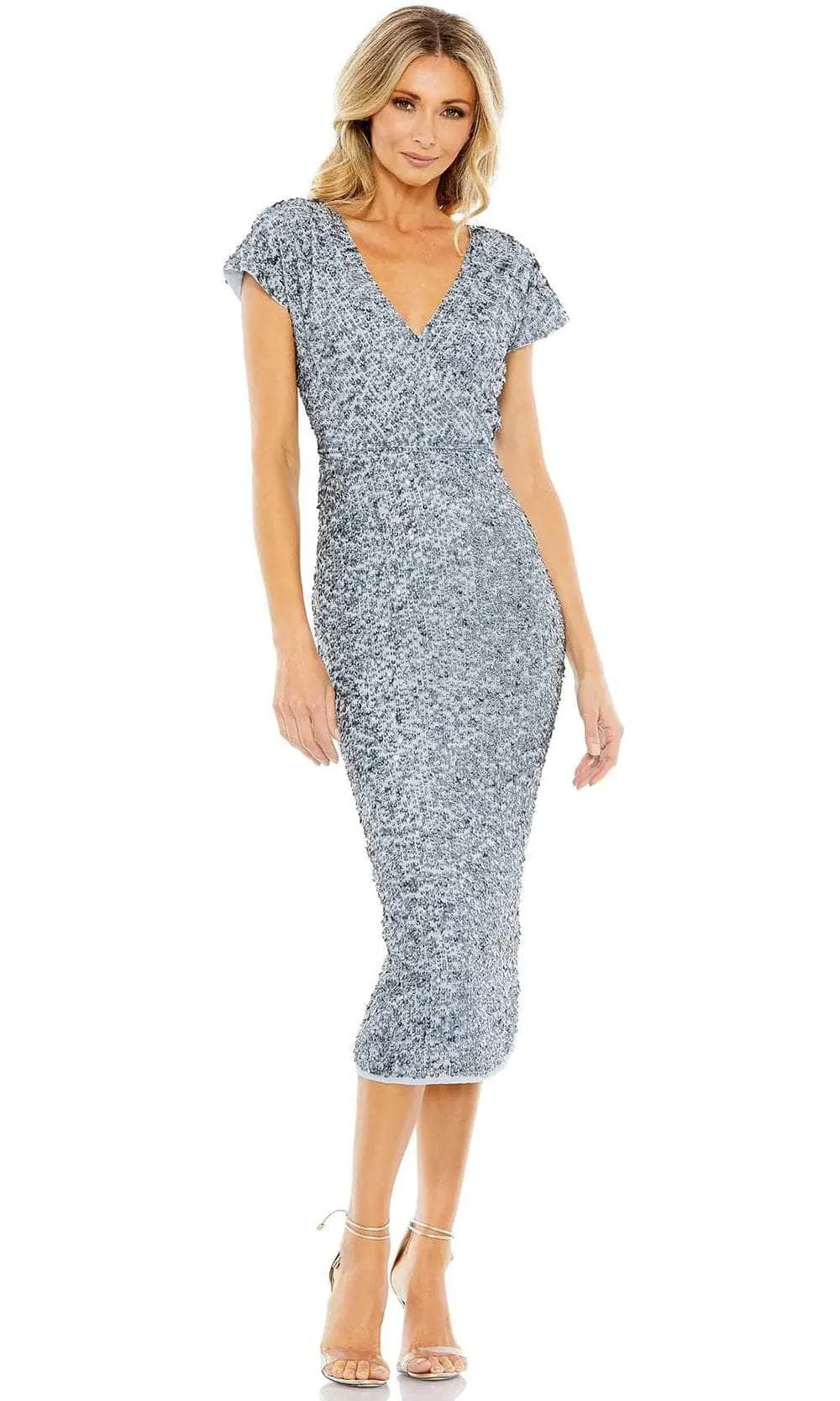 Mac Duggal 10766 - Sequined Sheath Cocktail Dress