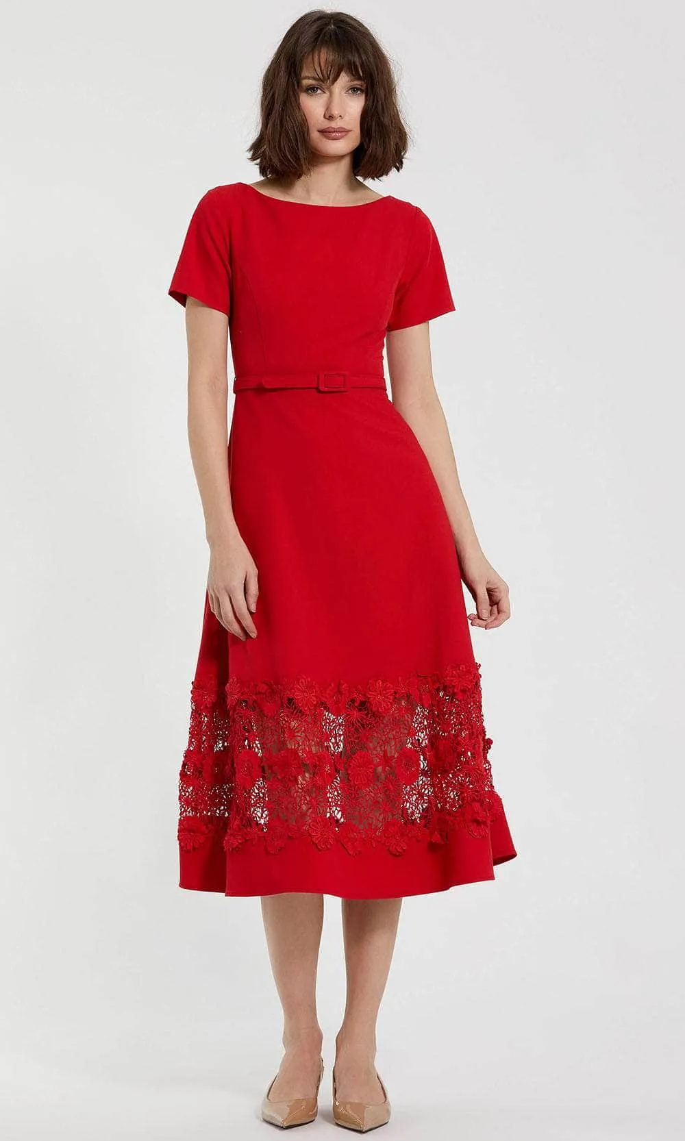 Mac Duggal 81206 - Tea-Length Crepe Dress