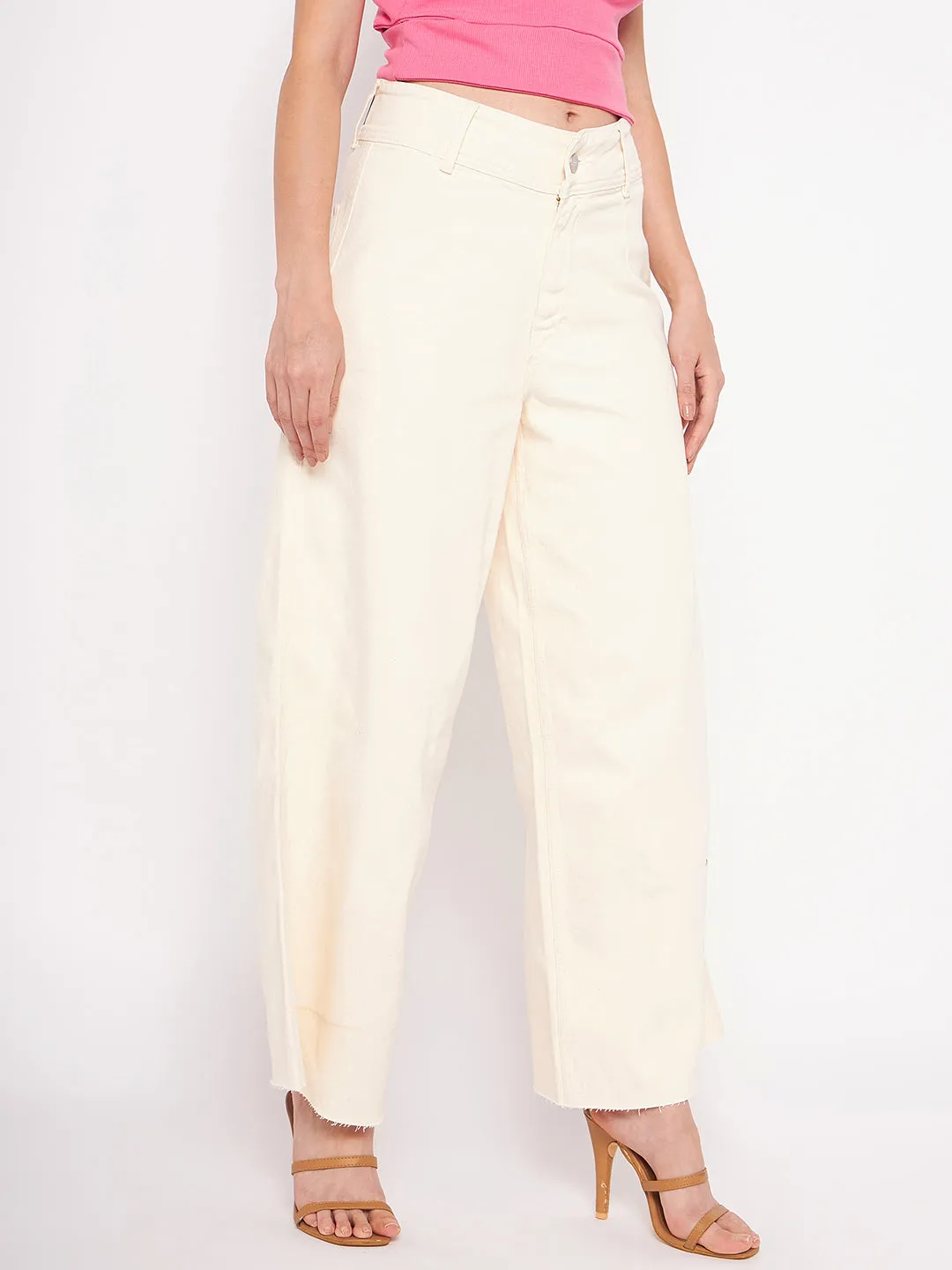 Madame Ivory Flared Cotton  Pants
