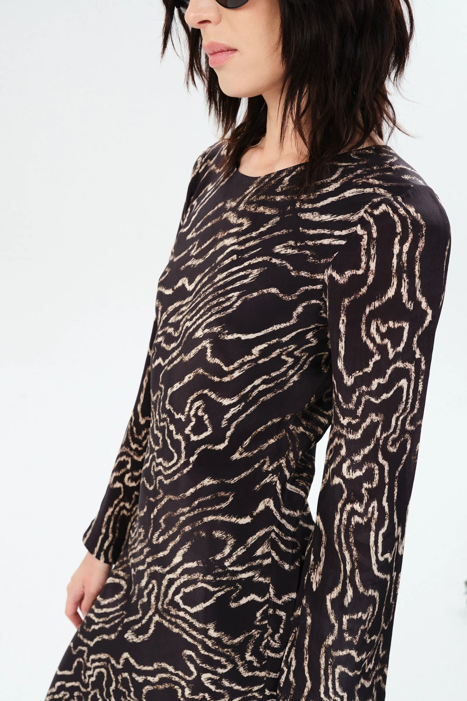 Maria Cher Alverez Sara Midi Dress in Dark Brown