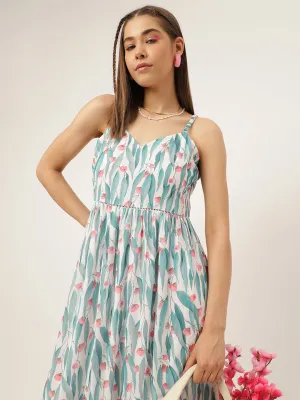 Masakali.co dresses for Women western wear Sky Floral Maxi Dress