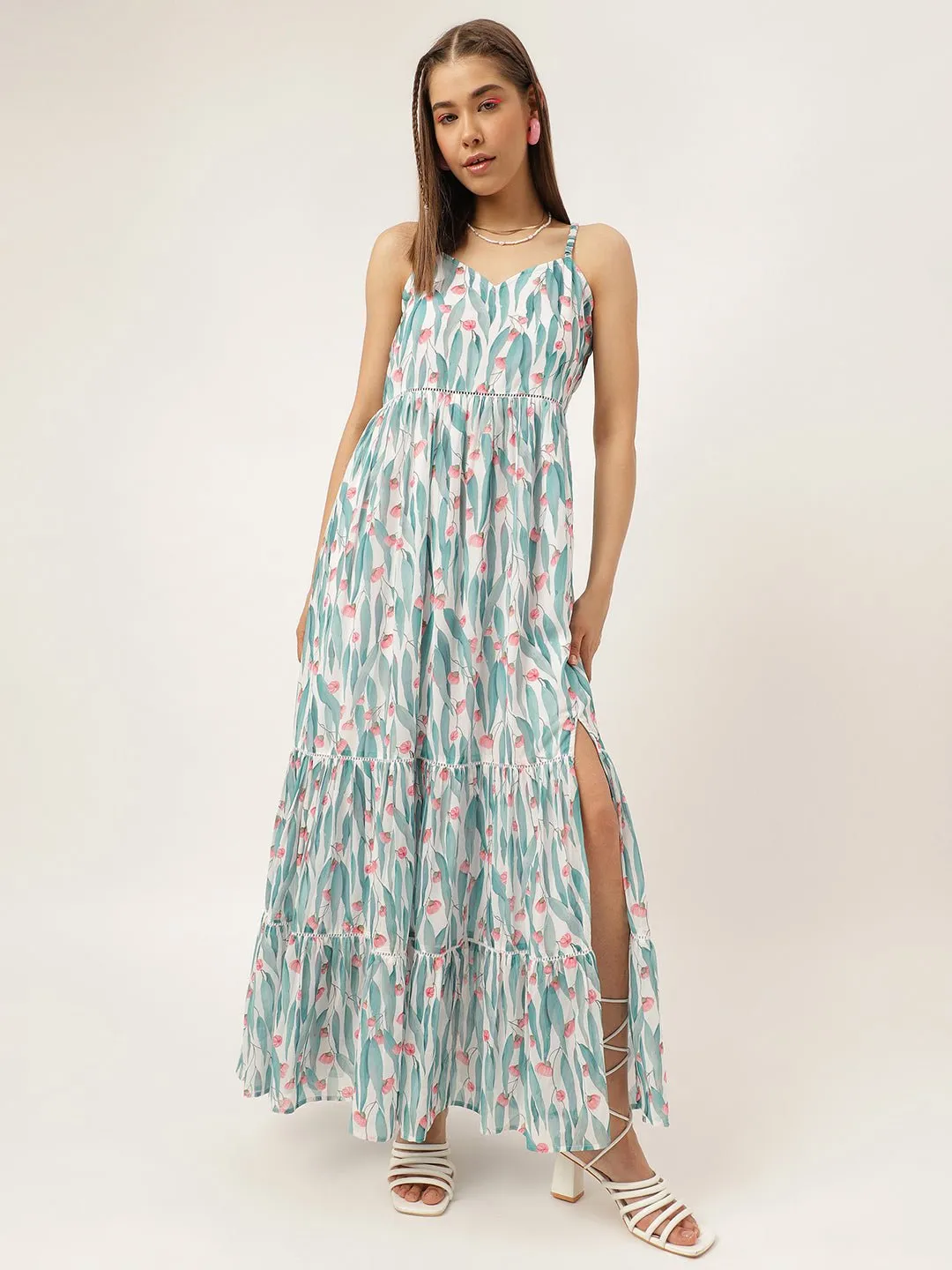 Masakali.co dresses for Women western wear Sky Floral Maxi Dress