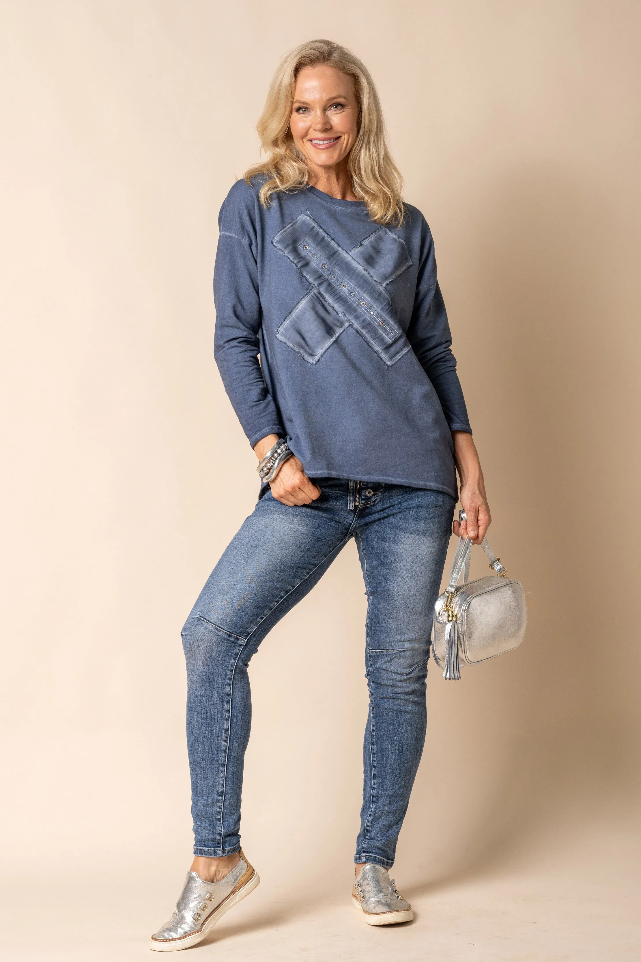 Mediana Top in Denim Blue