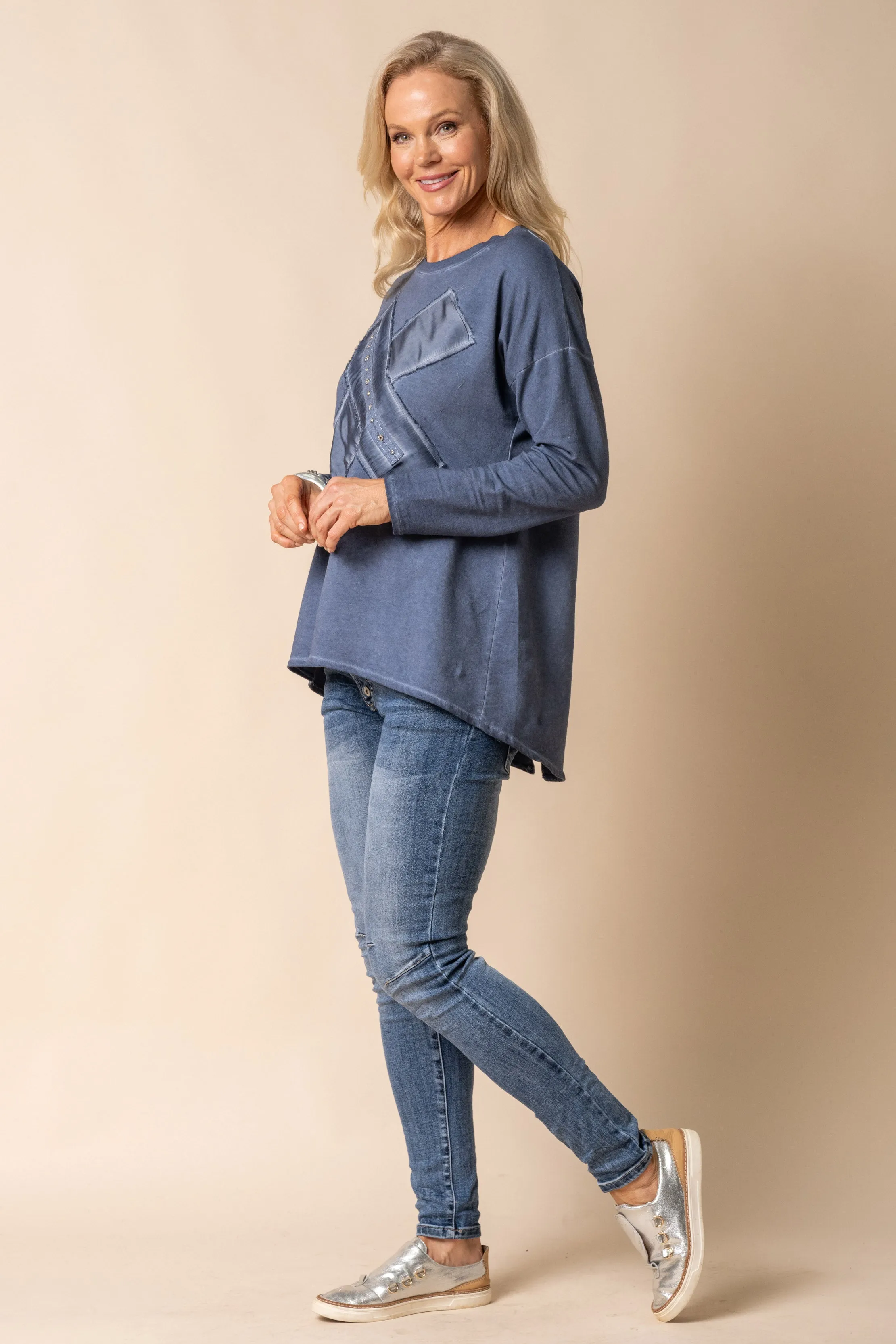 Mediana Top in Denim Blue