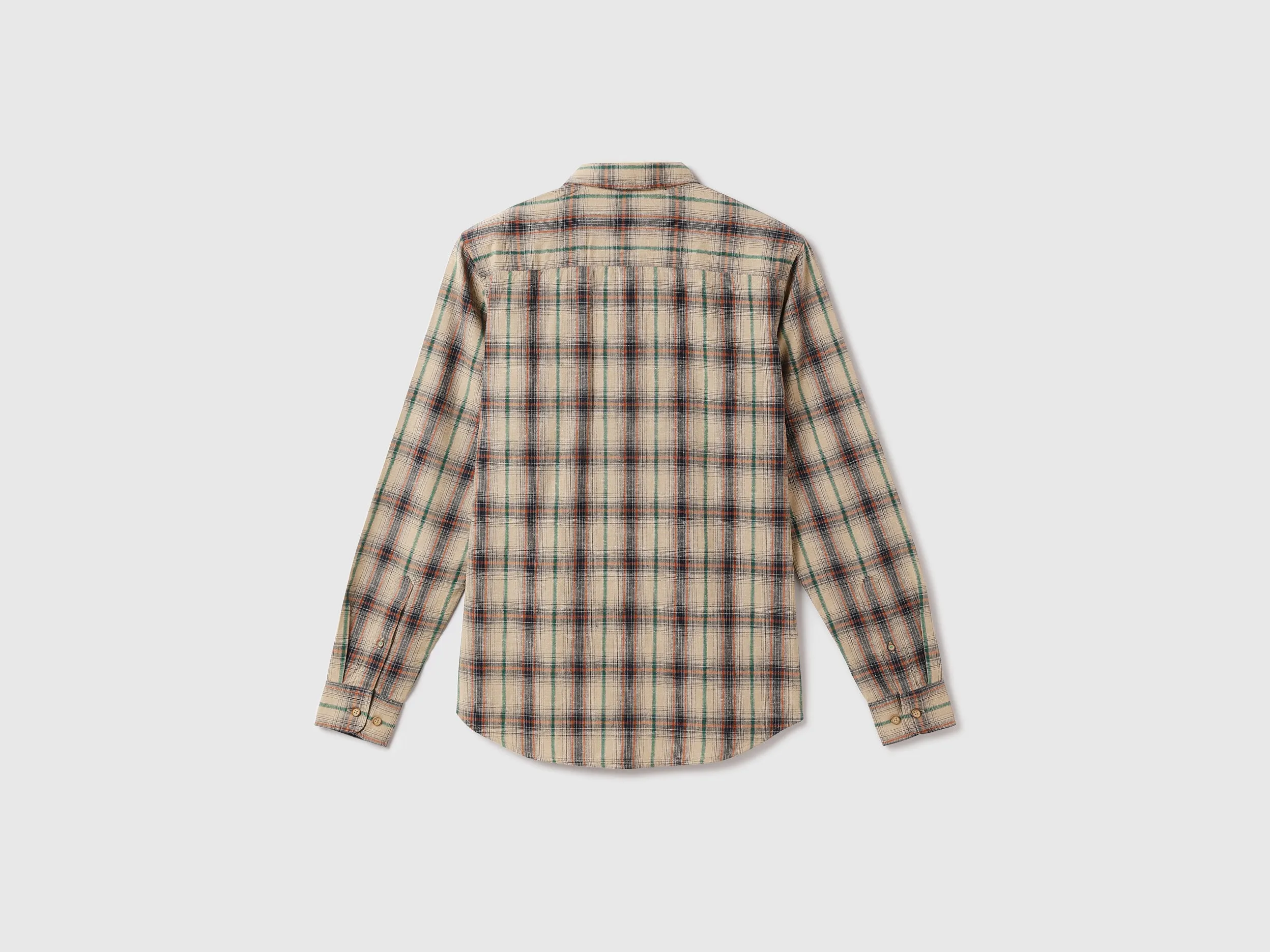 Men Checked Spread Collar Shirt