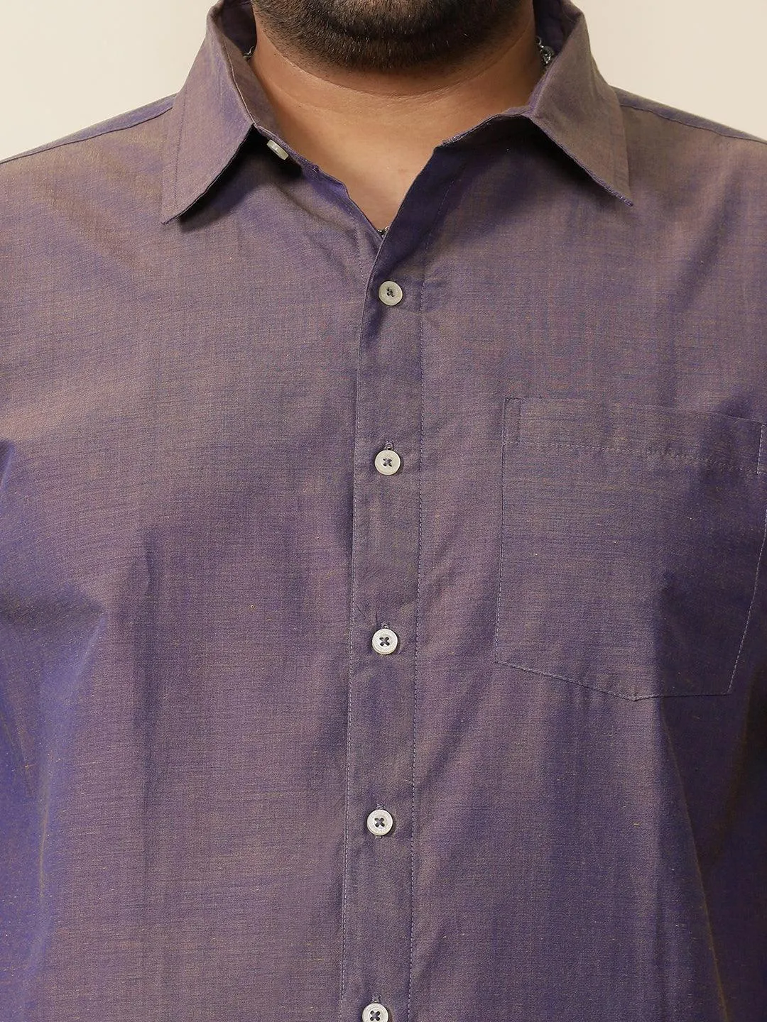Men Plus Size Bogota-Purple Solid Shirt