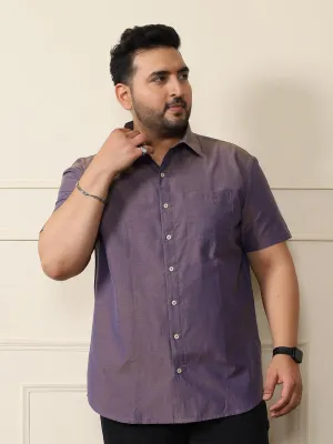 Men Plus Size Bogota-Purple Solid Shirt