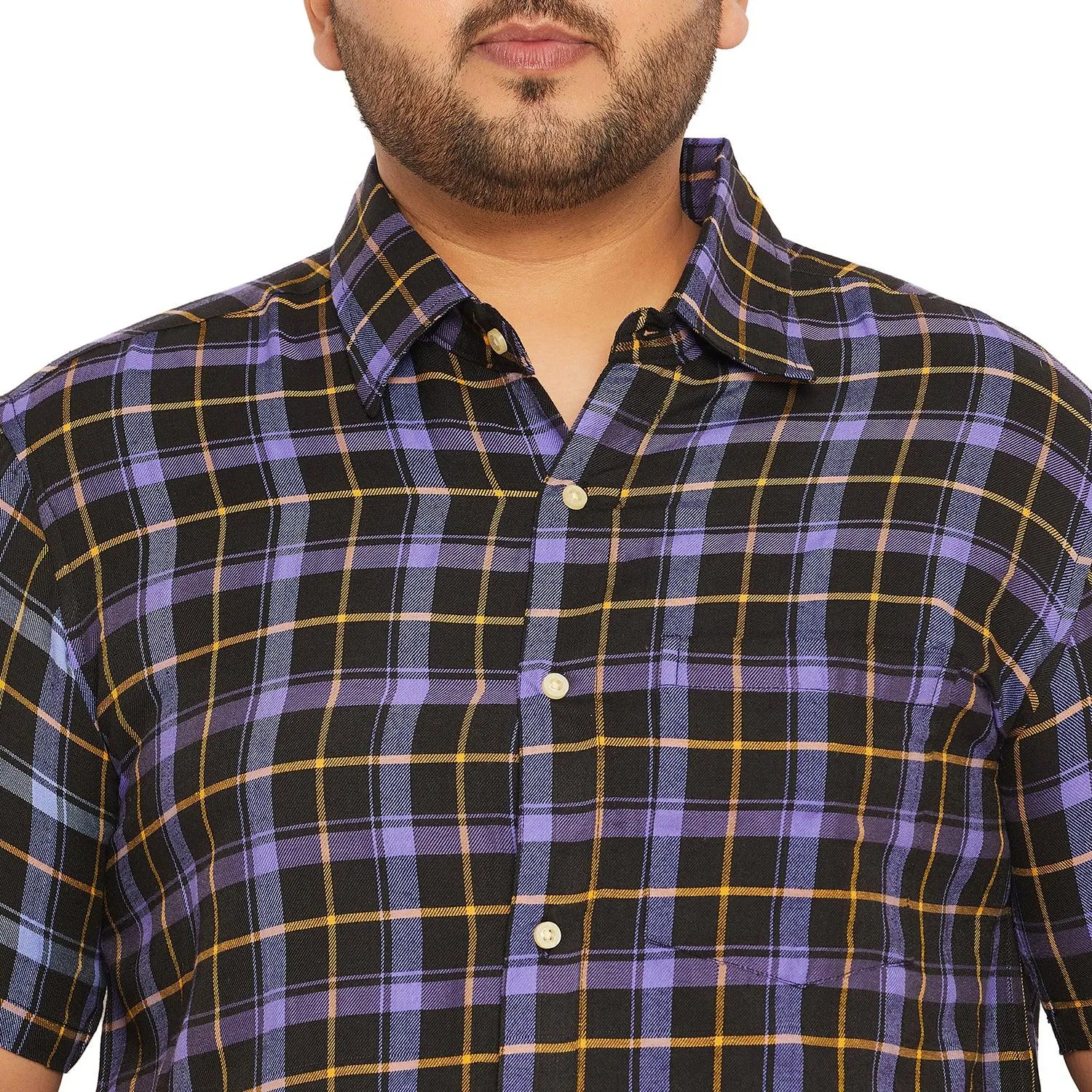 Men Plus Size Cyclotron Check Shirt