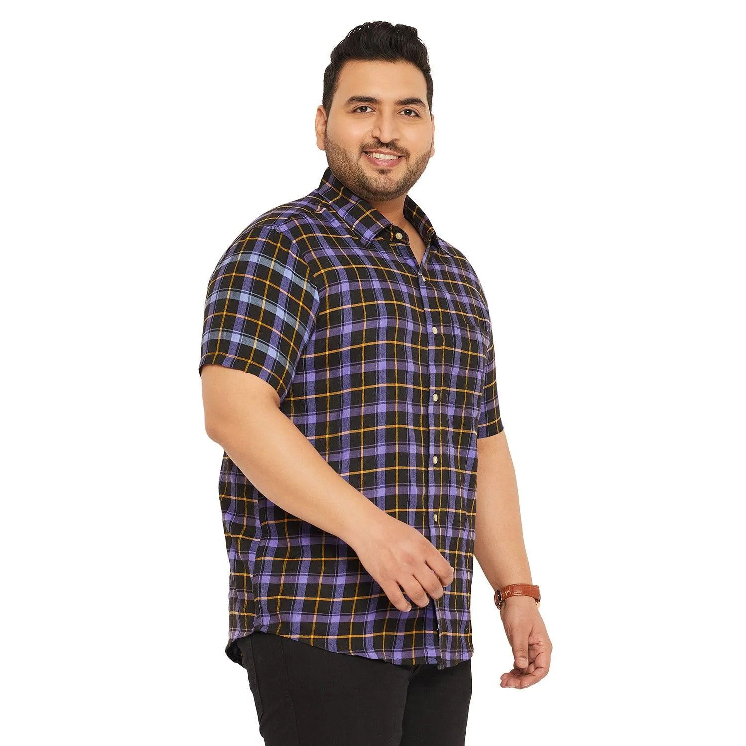 Men Plus Size Cyclotron Check Shirt