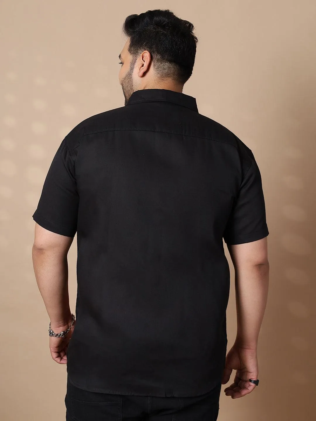 Men Plus Size Pattaya-Red Colorblock Shirt
