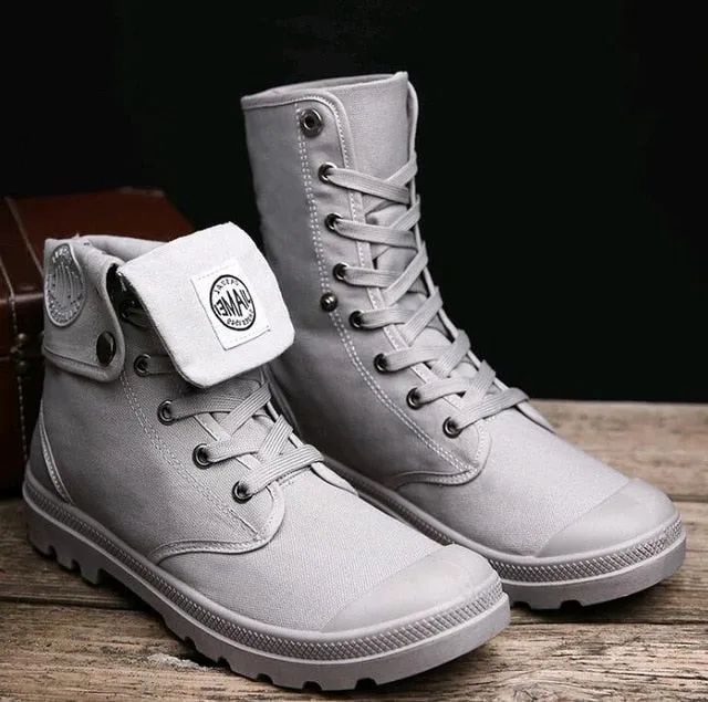 Men's Canvas High Top Fashion Boots Up To Size 11