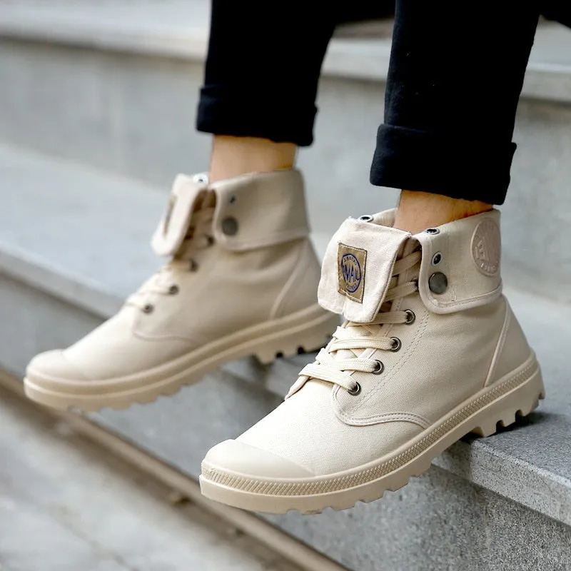 Men's Canvas High Top Fashion Boots Up To Size 11