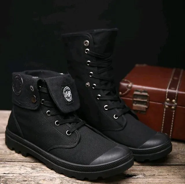 Men's Canvas High Top Fashion Boots Up To Size 11