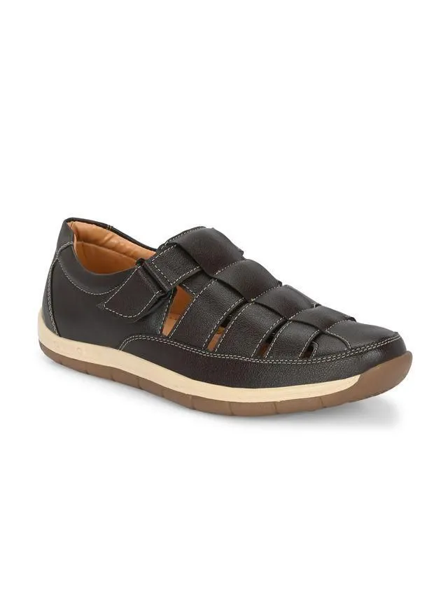 Men’s Luxury Delight Brown Leather Sandals – Stylish & Comfortable