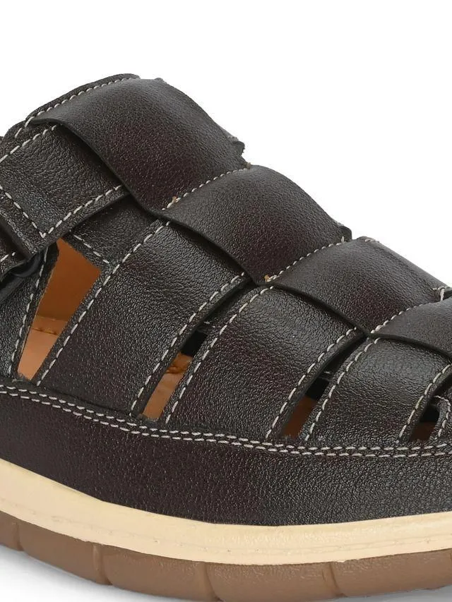 Men’s Luxury Delight Brown Leather Sandals – Stylish & Comfortable
