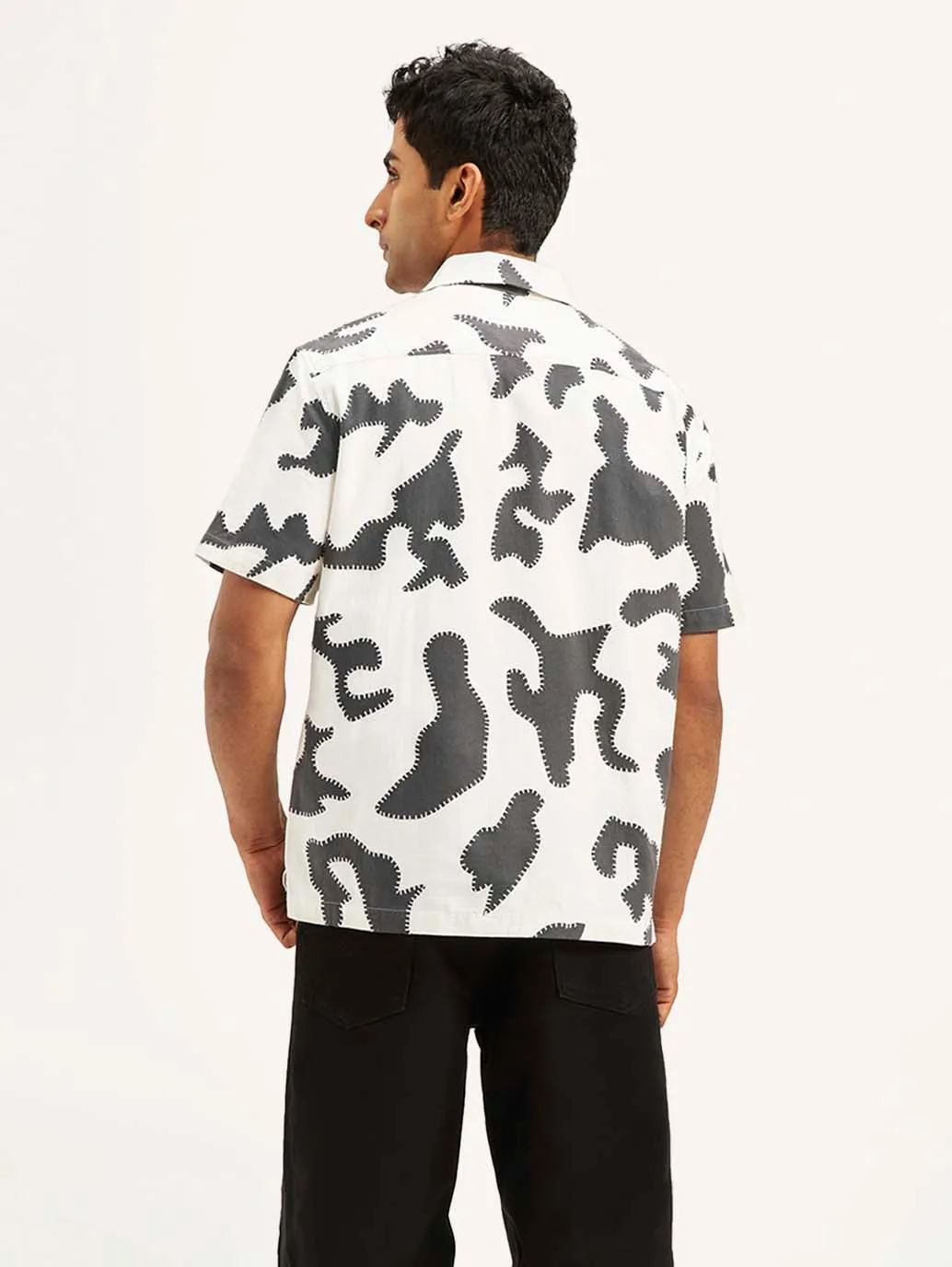 Men's Resort Collar Abstract Relaxed Fit Shirt