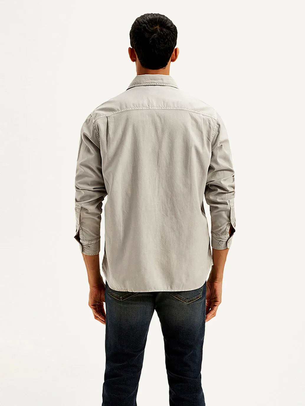 Men's Solid Overdyed Relaxed Fit Shirt