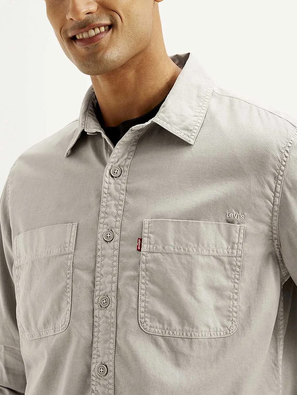 Men's Solid Overdyed Relaxed Fit Shirt