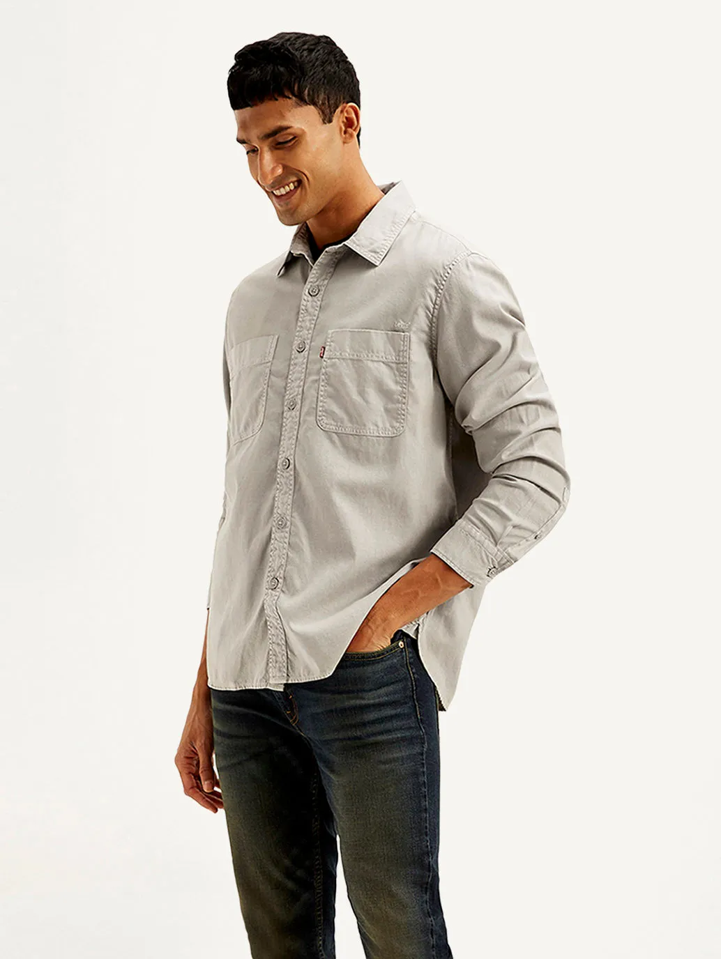 Men's Solid Overdyed Relaxed Fit Shirt