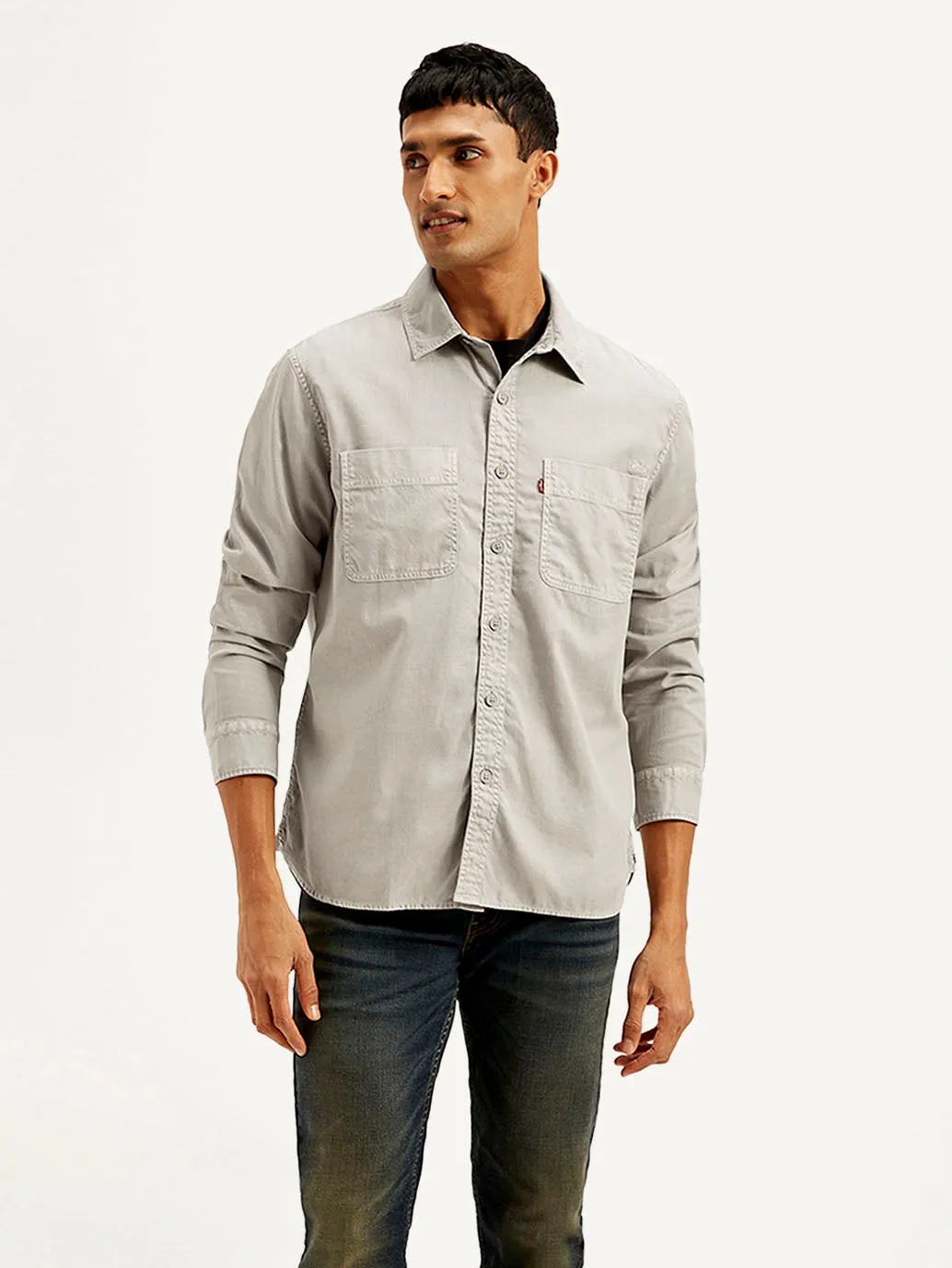 Men's Solid Overdyed Relaxed Fit Shirt
