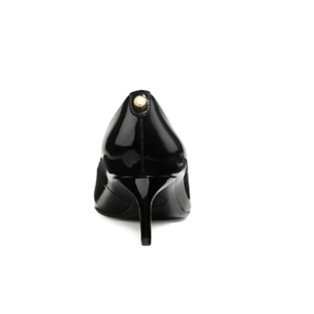 Michael Kors Flex Patent Leather Kitten Heel Pump - BLK
