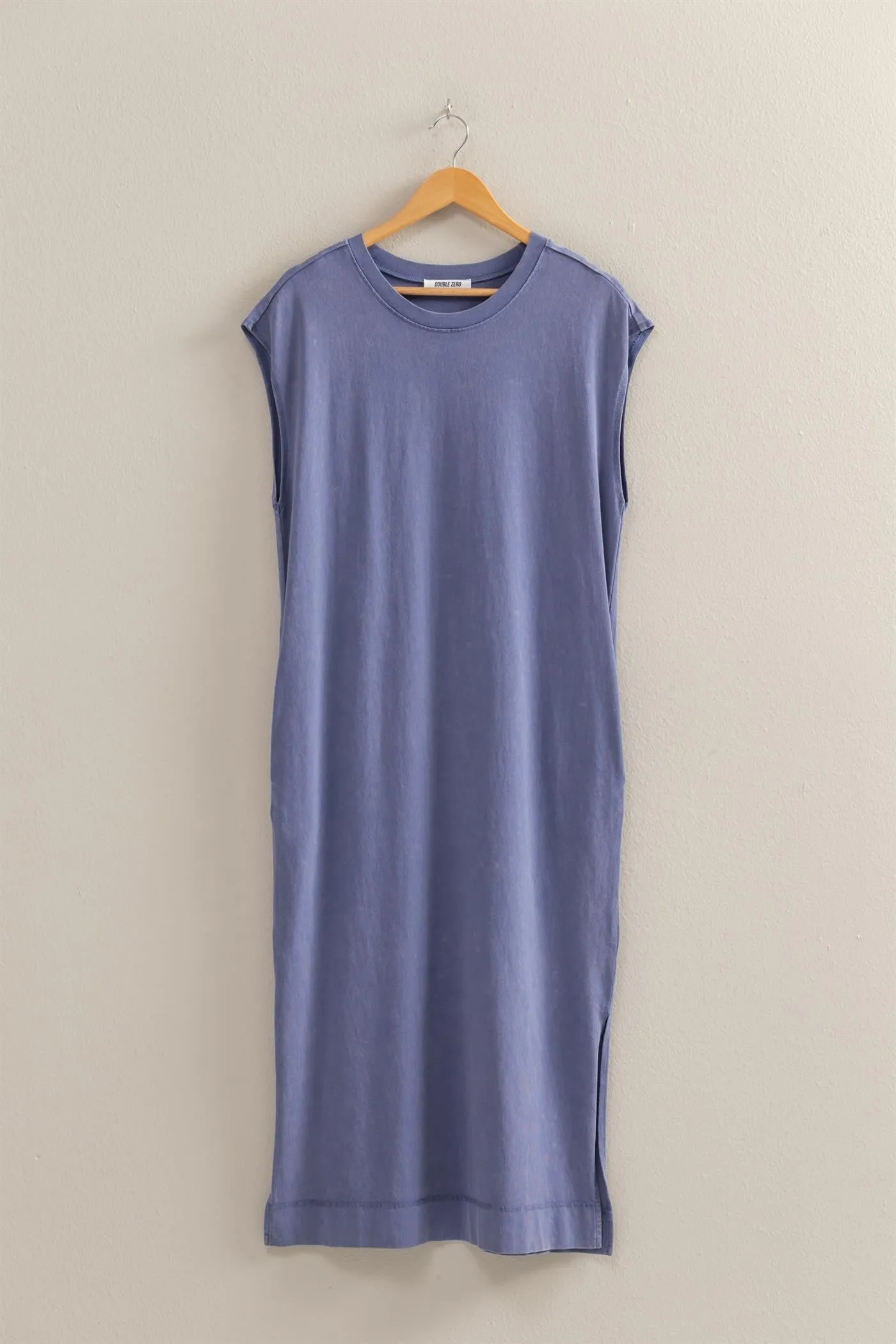 Midi T-Shirt Dress in Dusty Indigo